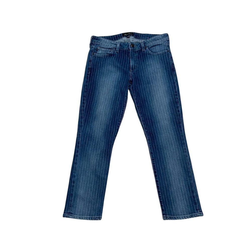 Agave Denim Paloma Classic Crop Jewel Box Stretch Striped Denim Jeans